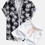 Palm Tree Print Shirt & Swim Shorts