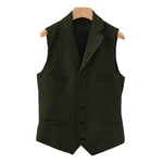 Men's Vintage Classic Wool Blended Lapel Single Breasted Suit Vest