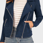 Timeless Suede Cropped Biker Jacket