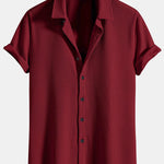 Muscle Fit Ribbed Button Up Shirt & Shorts