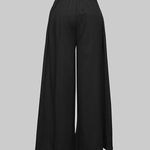 Loose Wide Leg Drawstring Solid Color Casual Pants Bottoms Trousers