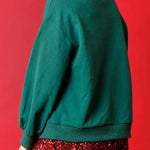 Christmas Candy House Sequined Casual Loose Sweatshirt