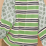 Casual Striped Print Flowers Contrast O Neck Hoodies