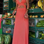 Eleanor Tie-dye Print Cutout Design Slit Stretch Dress