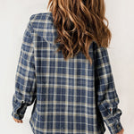 Snap Button Sherpa Lined Hooded Flannel Jacket