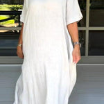 Classy Plain Half Sleeve Midi Dress