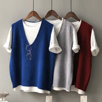 Simple 9 Colors V-Neck Loose Sleeveless Vest