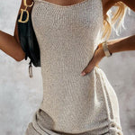 Fashion Sleeveless Lace-up Woolen Dress