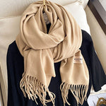 Solid Color Tasseled Scarf Scarfs&Hats