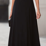 Elegant Black Capelet Midi Dress