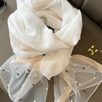 Sun-Protection Beaded See-Through Shawl&Scarf