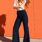 Flared High Waisted Split-Joint Jean Pants Bottoms