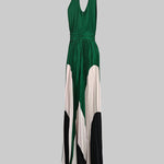 Sleeveless Asymmetric Pleated Printed One-Shoulder Maxi Dresses
