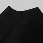 Loose Puff Sleeves Buttoned Split-side Mock Neck Maxi Dresses