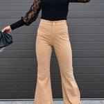 Corduroy Pocketed Flare Pants