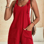 Sun Drenched Linen Blend Pocketed Romper