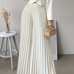 Loose Wide Leg Elasticity Pleated Solid Color Casual Pants Bottoms Trousers