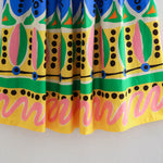 Printed halter neck cropped tank top and skirt set