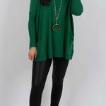 Winter Melodies Knit Crew Neck Front Pockets Oversized Sweater