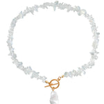 Statement Coral Chip & Pearl Necklace