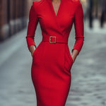 Eva | Elegant Midi Dress with a Flattering Waist