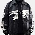 Black Air Leather Racing Jacket