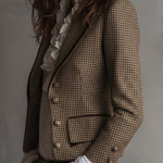 Vintage Tweed Houndstooth Tailored Blazer