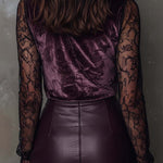 Velvet And Lace Gothic Sheer-Sleeve Top