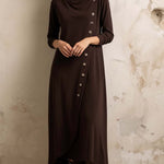 Boho-Inspired Midi Dress With Side Button Placket