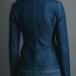 Classic Fitted Denim Jean Jacket With Pockets