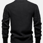 Twist Jacquard Zipper Stand Collar Sweater