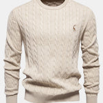 Giraffe Embroidery Twist Jacquard Sweater