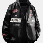 Embroidered Racing Leather Jacket