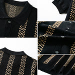 Geometric Knit Shirt & Slim Fit Tapered Trousers