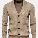 Geometric Jacquard Shawl Collar Cardigan Sweater