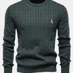 Giraffe Embroidery Twist Jacquard Sweater