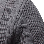 Twist Jacquard Zipper Stand Collar Sweater