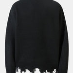 Distressed Quarter Zip Knit Sweater