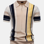 Contrast Stripe Knit Polo Shirt