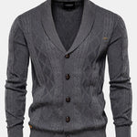 Geometric Jacquard Shawl Collar Cardigan Sweater