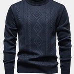 Geometric Jacquard Crewneck Sweater