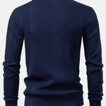 Long Sleeved Knitted Stripe Jacquard Polo Shirt & Slim Fit Tapered Trousers