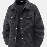 Leaf Print Corduroy Jacket