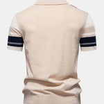 Contrast Stripe Knit Polo Shirt