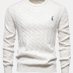 Giraffe Embroidery Twist Jacquard Sweater
