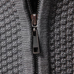 Twist Jacquard Zipper Stand Collar Sweater