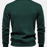 Ribbed Cardigan With Stripe Trim