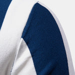 Striped Knit Zip Up Polo Shirt