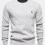 Giraffe Embroidery Twist Jacquard Sweater