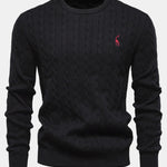 Giraffe Embroidery Twist Jacquard Sweater